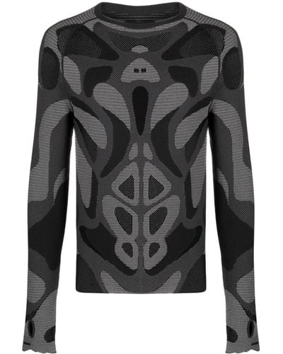 HELIOT EMIL Patterned Intarsia-knit Sweater - Black