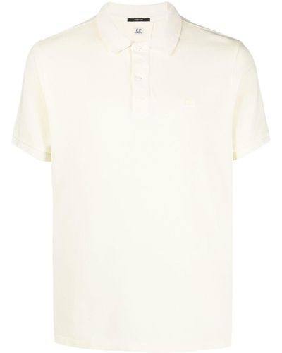 C.P. Company Poloshirt mit Logo-Patch - Weiß