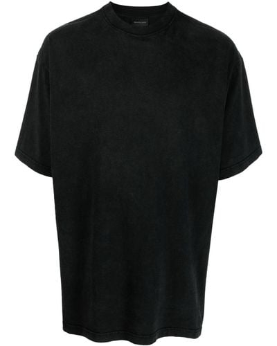 Balenciaga ラインストーンロゴ Tシャツ - ブラック