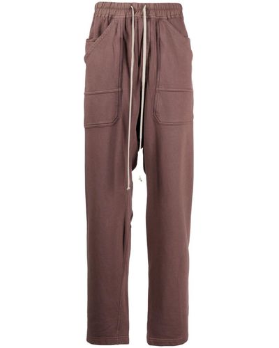 Rick Owens Mauve Drawstring-waistband Track Pants - Purple