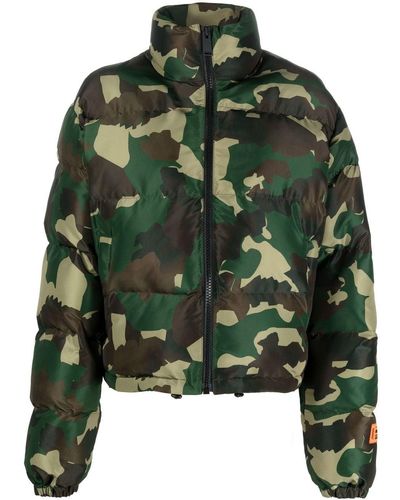 Heron Preston Gefütterte Jacke mit Camouflage-Print - Grün
