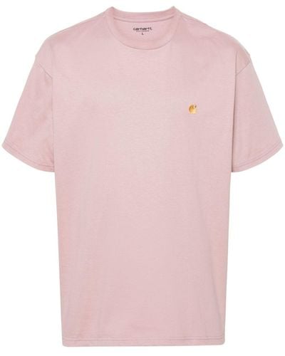 Carhartt Chase Katoenen T-shirt - Roze