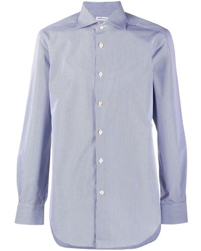 Kiton Checked Long-sleeve Shirt - Blue
