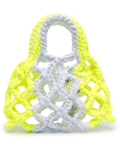 Forte Forte Mini sac porté épaule en crochet à design stretch - Jaune