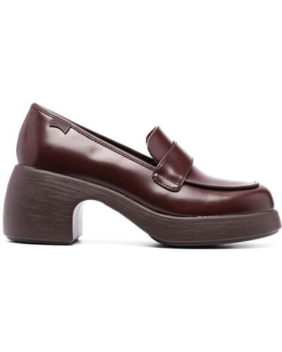 Camper Thelma 75mm Leather Loafers - Brown