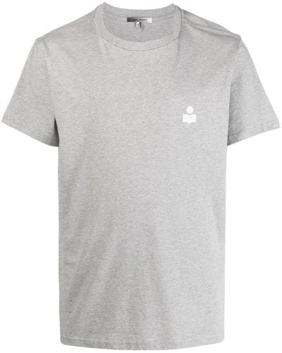 Isabel Marant T-Shirt mit Logo-Print - Grau