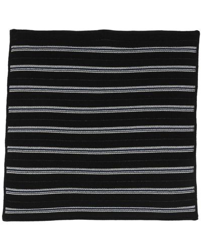 Barrie Striped Knitted Scarf - Black