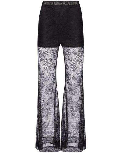 Nina Ricci Lace-detailing Flared Trousers - Black