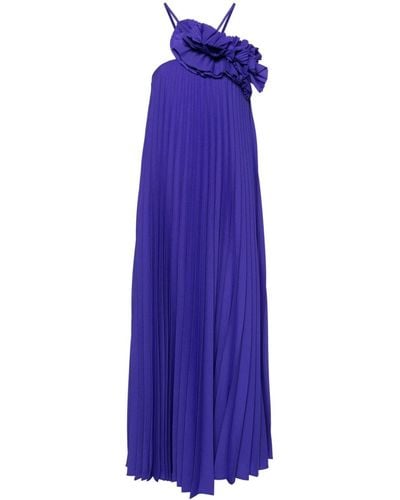 P.A.R.O.S.H. Robe longue à design plissé - Violet