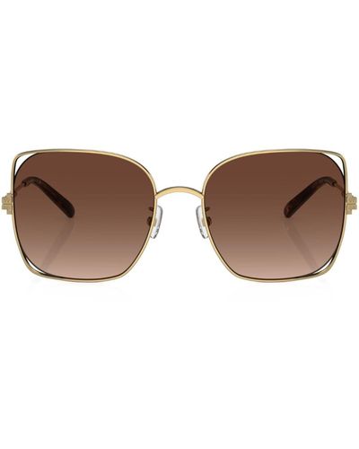 Tory Burch Tortoiseshell-effect Cat-eye Frame Sunglasses - Brown