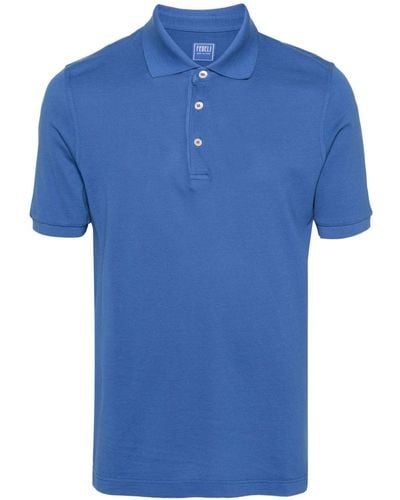 Fedeli Wind cotton polo shirt - Blau