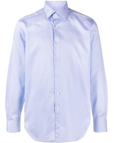 Xacus Stripe-print Button-up Shirt - Blue