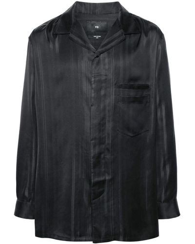 Y-3 X Adidas Overhemd Met Satijnen Afwerking - Zwart