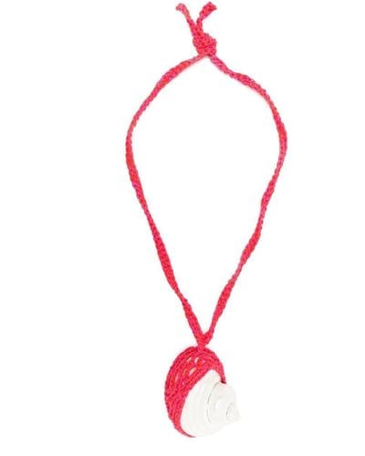 Alanui Halskette mit großen Muscheln - Rot