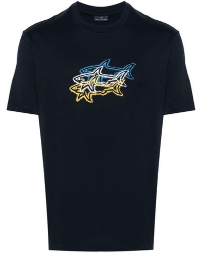 Paul & Shark T-Shirt mit Logo-Print - Blau