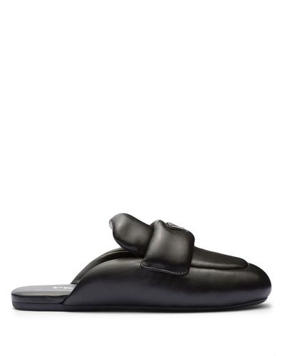 Prada Mules en cuir matelasse - Noir