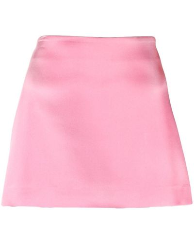 P.A.R.O.S.H. Satin-finish A-line Miniskirt - Pink