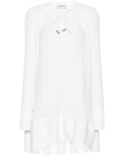 Lanvin Pleated Mini Dress - White