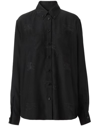 Burberry Camisa con motivo EKD - Negro