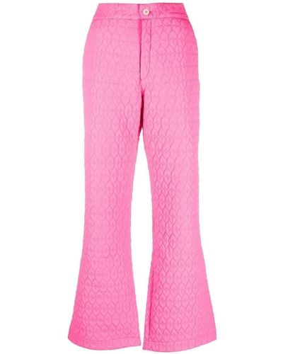 Marco Rambaldi Quilted Flared Trousers - Pink