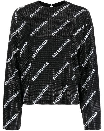Balenciaga Pullover mit Kristallen - Schwarz