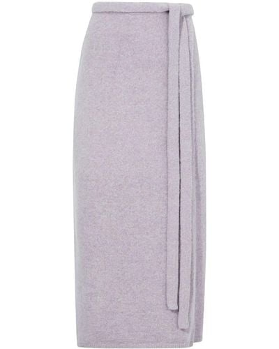 Proenza Schouler Fine-knit High-waist Midi Skirt - Purple