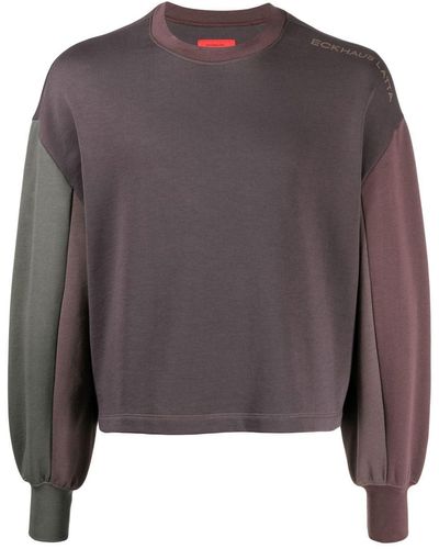 Eckhaus Latta Panelled-design Cotton Sweatshirt - Gray