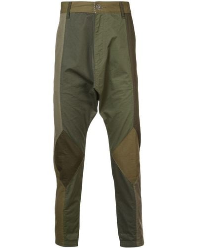 Mostly Heard Rarely Seen Twill Drop Crotch Trousers - Green