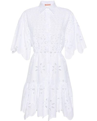 Ermanno Scervino Kleid mit Lochstickerei - Weiß