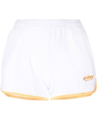 Sporty & Rich Pantalones cortos con logo bordado - Blanco