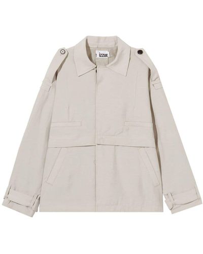 Izzue Single-breasted Layered Jacket - Natural