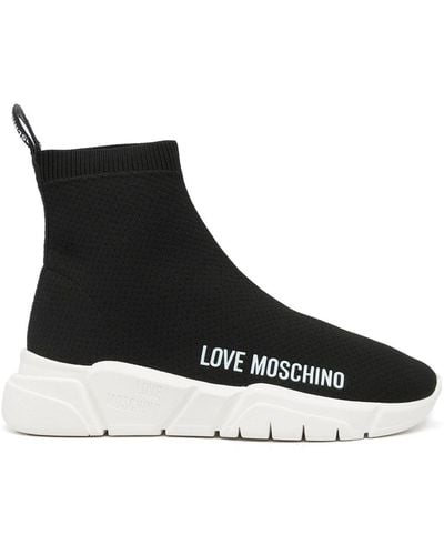 Love Moschino Logo-print Slip-on Trainers - Black