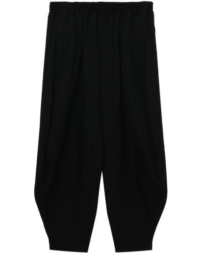 COMME DES GARÇON BLACK Drop-crotch Wool Trousers - Black