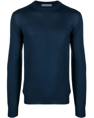 Corneliani Fine-knit Wool Sweater - Blue