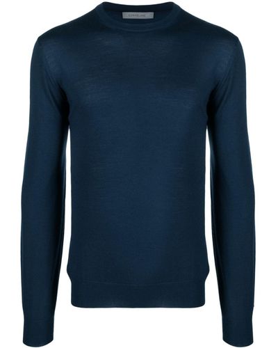 Corneliani Fine-knit Wool Jumper - Blue