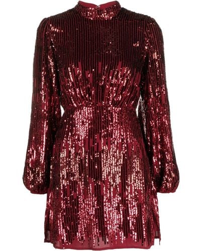 RIXO London Mini-jurk Verfraaid Met Pailletten - Rood