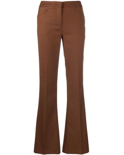 Blanca Vita Pressed-crease Flared Trousers - Brown
