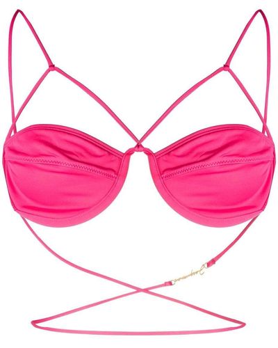 Jacquemus Le Haut De Maillot Signature Bikini Top - Pink