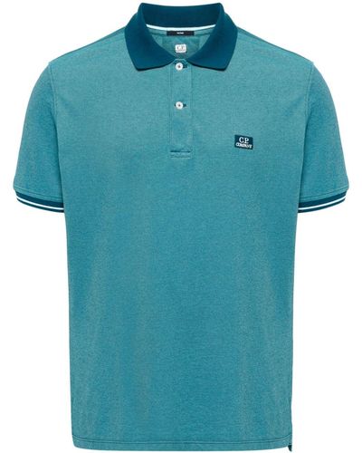 C.P. Company Poloshirt mit Logo-Patch - Blau