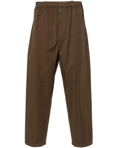 Lemaire Cotton Straight-leg Trousers - Brown