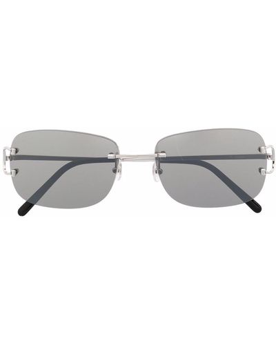 Cartier Gafas de sol rectangulares sin montura - Metálico