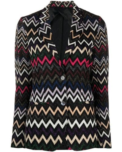 Missoni Blazer monopetto con motivo chevron - Nero