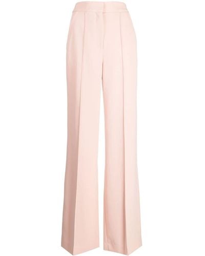 Veronica Beard Pleat-detail Straight-leg Pants - Pink