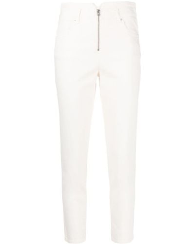 Ba&sh Pantalon slim Inzo à coupe courte - Blanc
