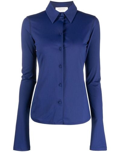 Sportmax Long-sleeve Button Up Shirt - Blue