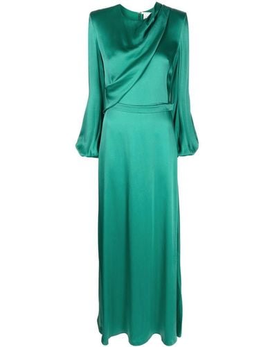 Stella McCartney Draped Silk Maxi Dress - Green