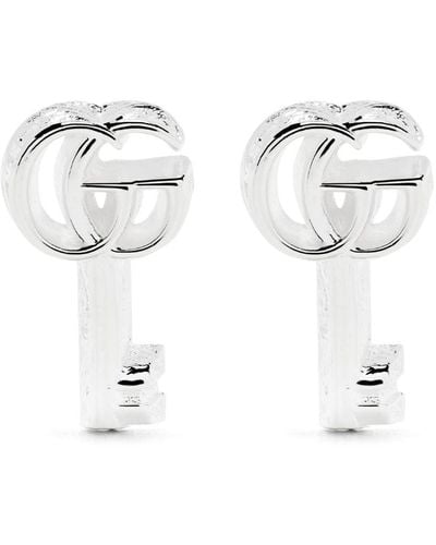 Gucci Key-motif Stud Earrings - White