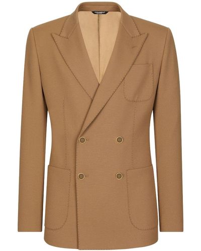 Dolce & Gabbana Double-breasted Wool Blazer - Brown