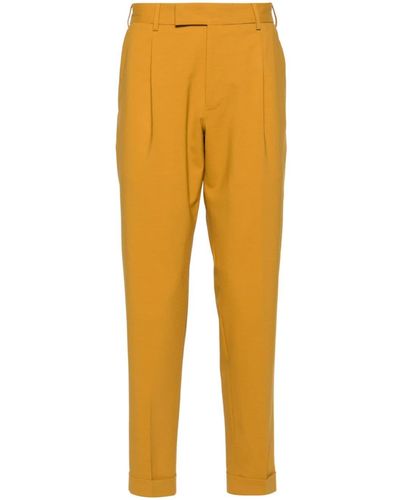PT Torino Pantalones de vestir de talle medio - Amarillo