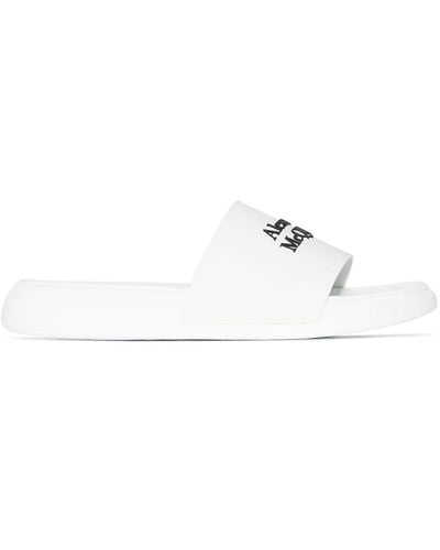 Alexander McQueen Logo-embossed Slides - White